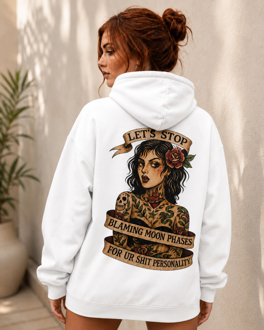 Stop Blaming The Moon astrology hoodie design by SoulStone Co