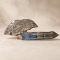 490g Septarian tomahawk crystal carving with earthy natural patterning