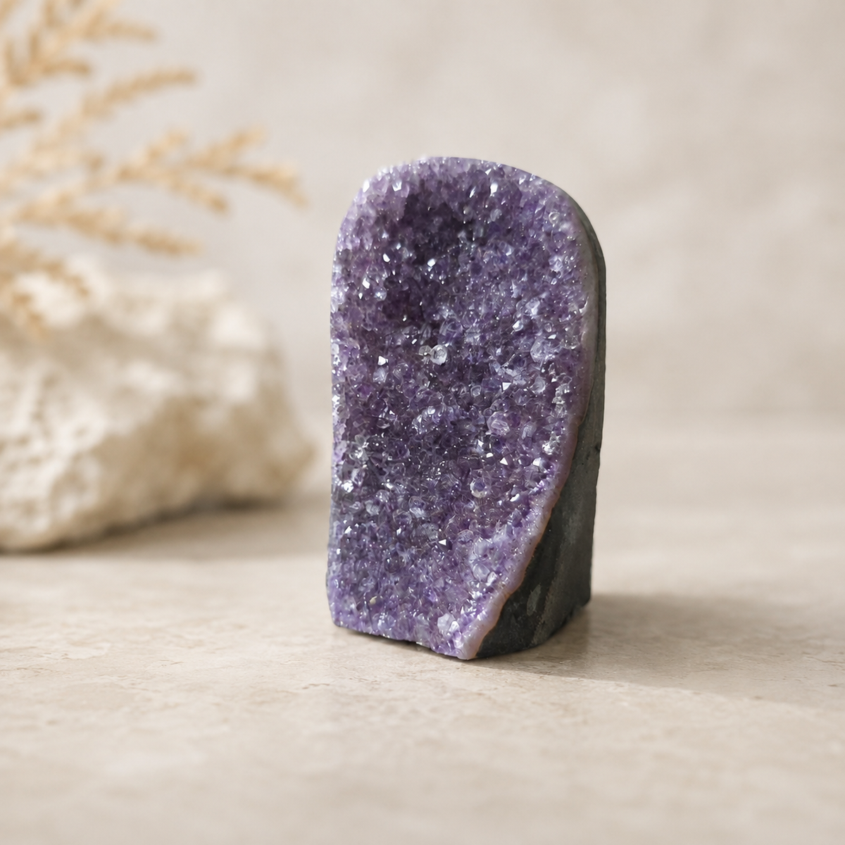 298g Amethyst Druzy Freeform crystal with sparkling purple surface
