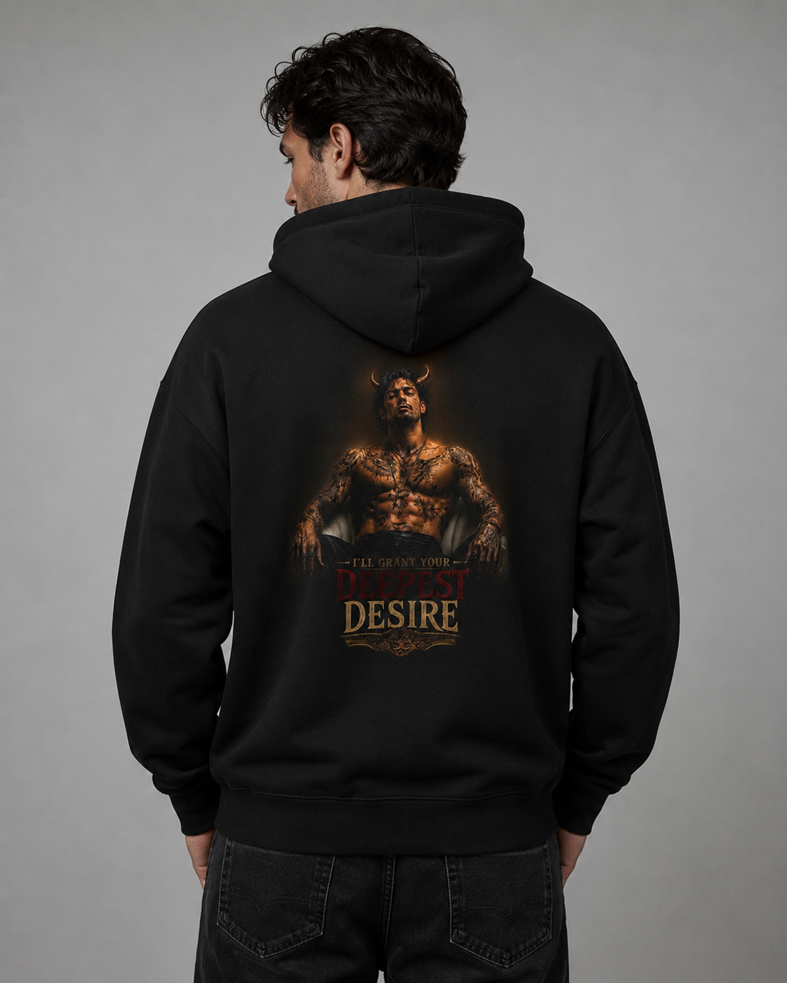 Lucifer I'll Grant Your Deepest Desire hoodie on model
