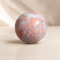 398g Pink Agate crystal sphere with peach salmon and cream banding