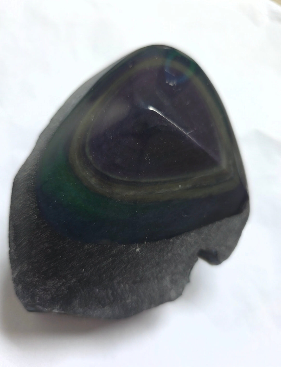 509g Rainbow Sheen Obsidian crystal with iridescent flash
