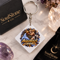 Aquarius Zodiac square metal keyring mockup - SoulStone Co.