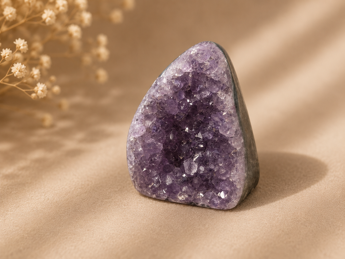 160g Amethyst Druzy Freeform crystal with sparkling purple surface