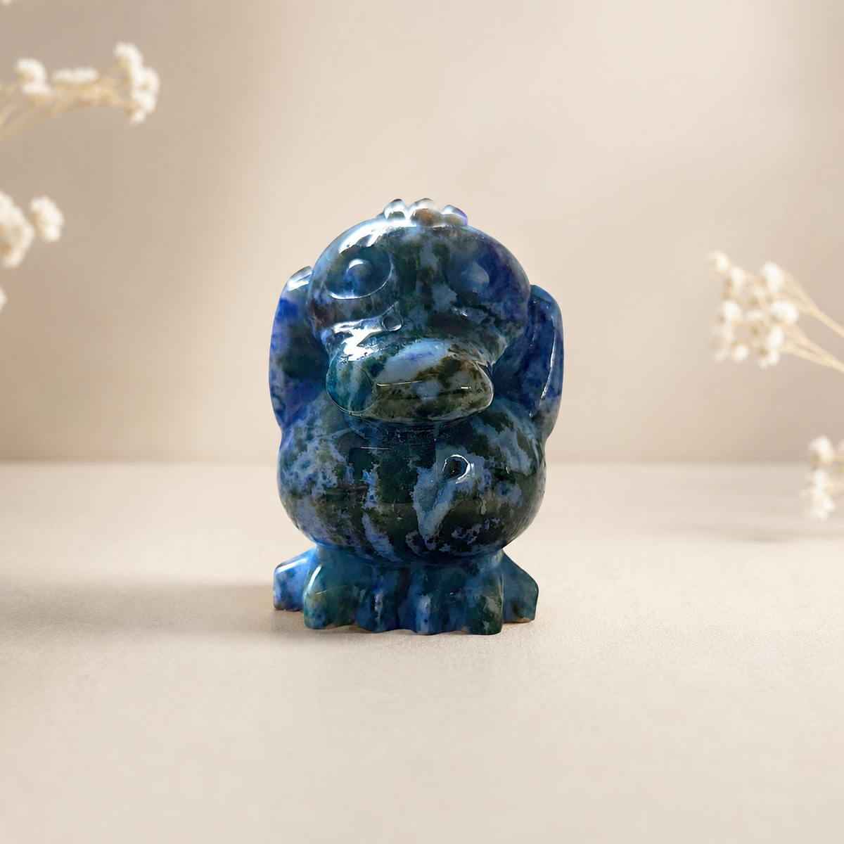 Psyduck Azurite crystal carving by SoulStone Co