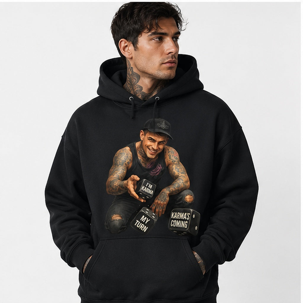 Karma hoodie on male model