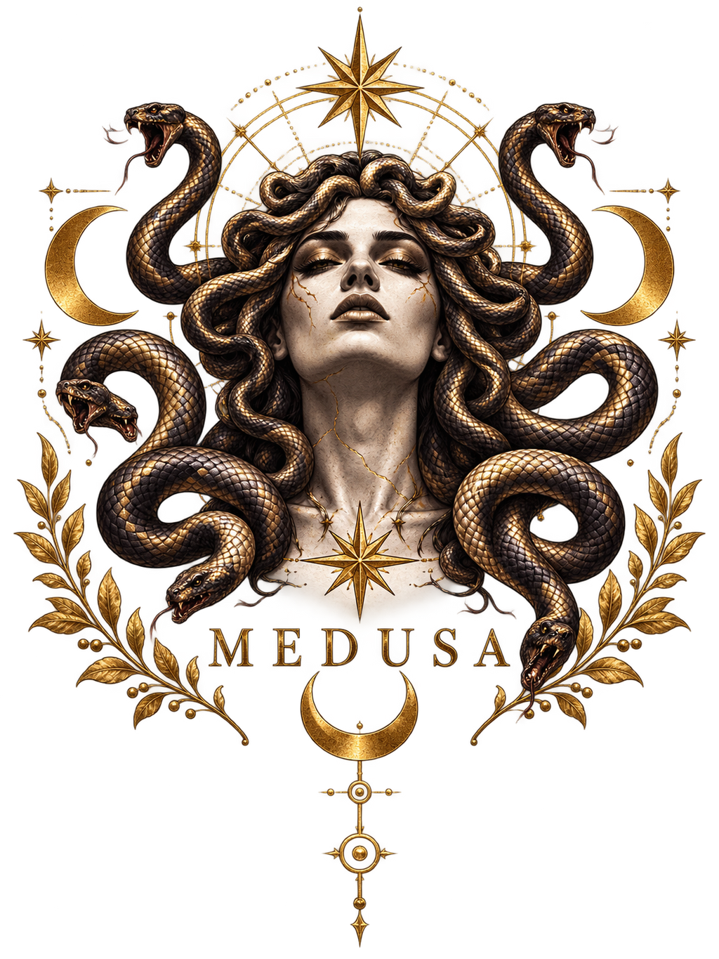 Medusa Celestial T-shirt design