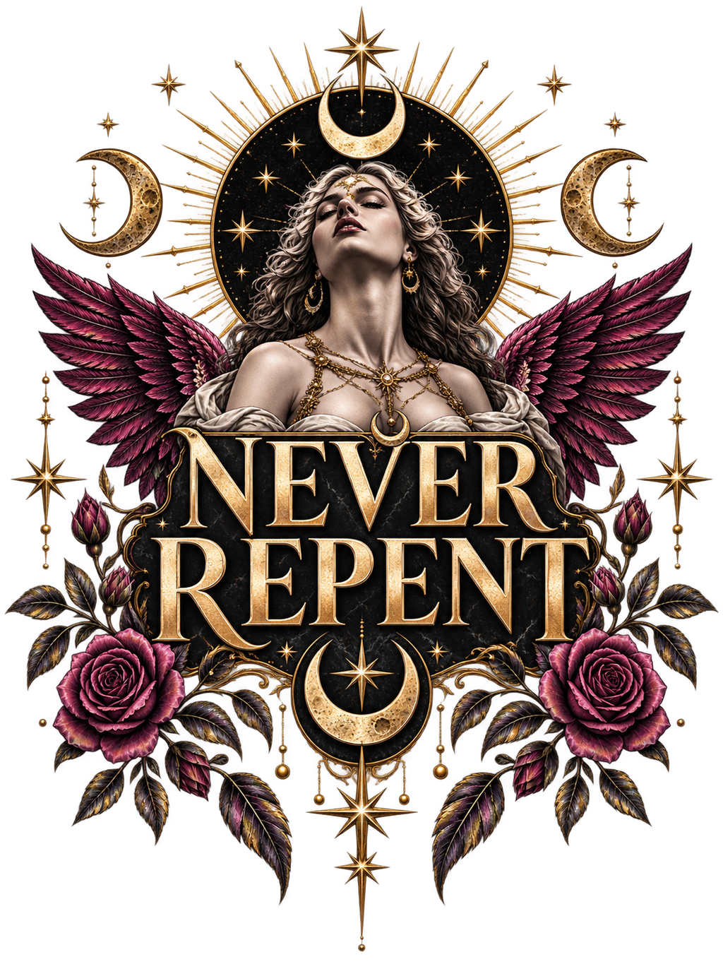 Never Repent Celestial T-shirt design