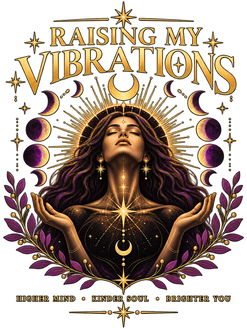 Raising My Vibrations Celestial T-shirt design