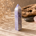 88g Lepidolite crystal tower in lilac lavender and cream tones