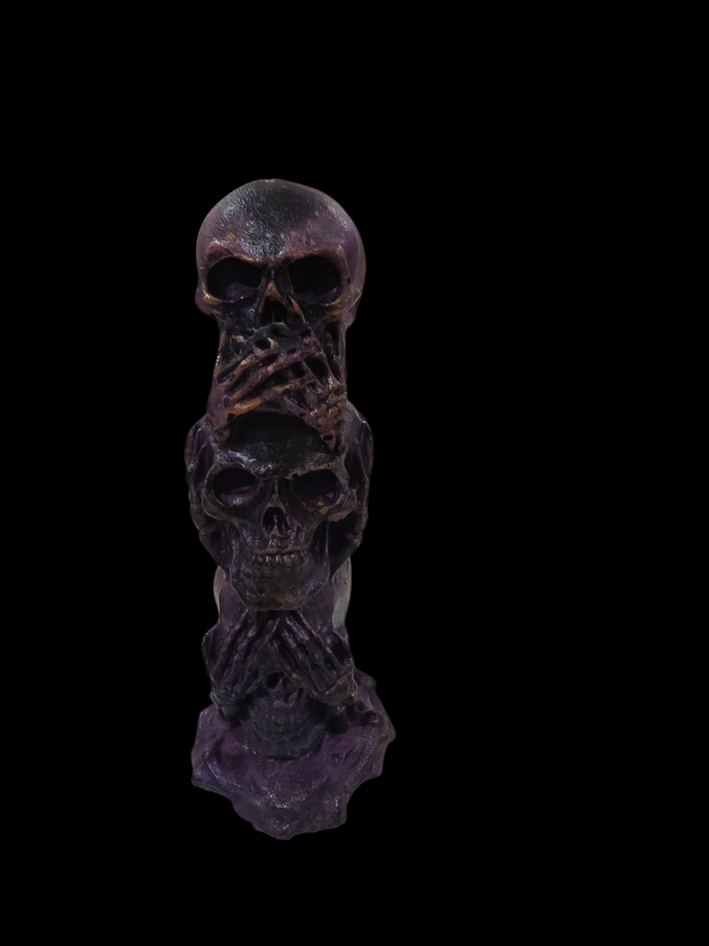 Speak No Hear NO See NO Evil Skull Candle