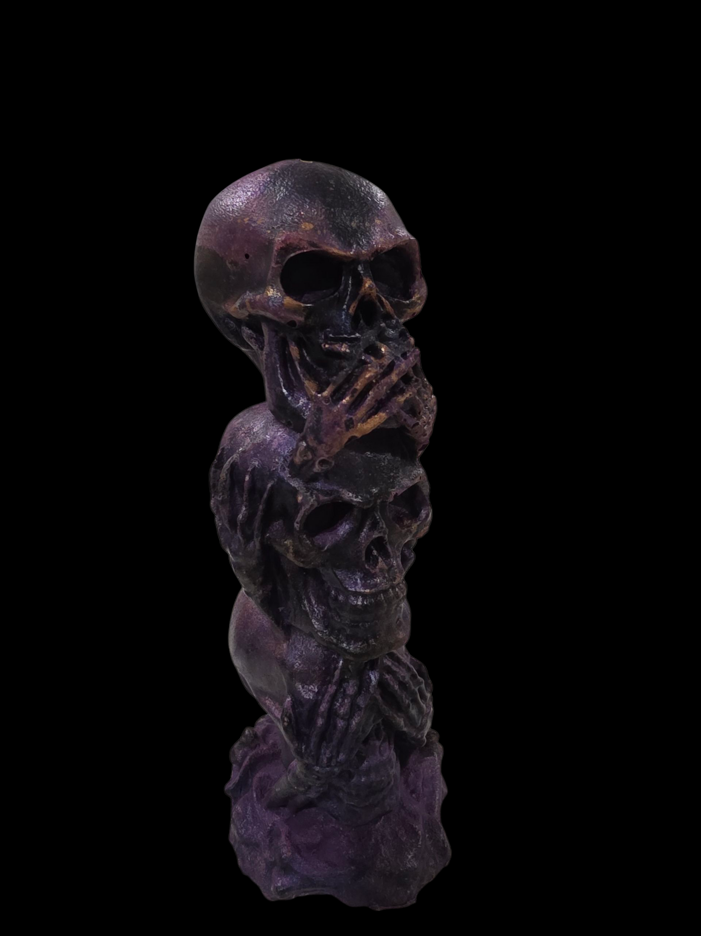 Speak No Hear NO See NO Evil Skull Candle