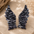 Mini Chevron Amethyst crystal wings with purple lilac and white banding