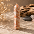 77g Red Vein Jasper crystal tower with red rust and orange veining