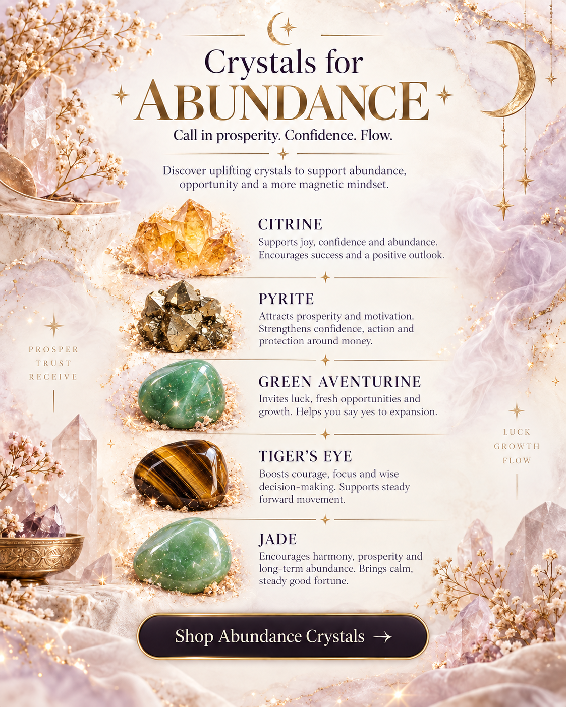 SoulStone Co. Crystals for Abundance guide