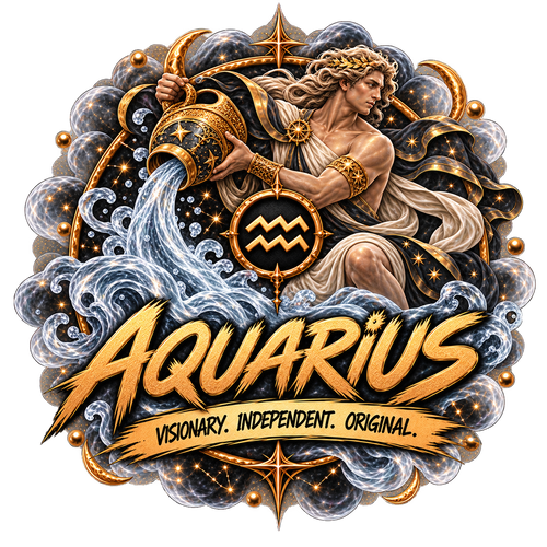 SoulStone Aquarius zodiac artwork — Visionary, Independent, Original