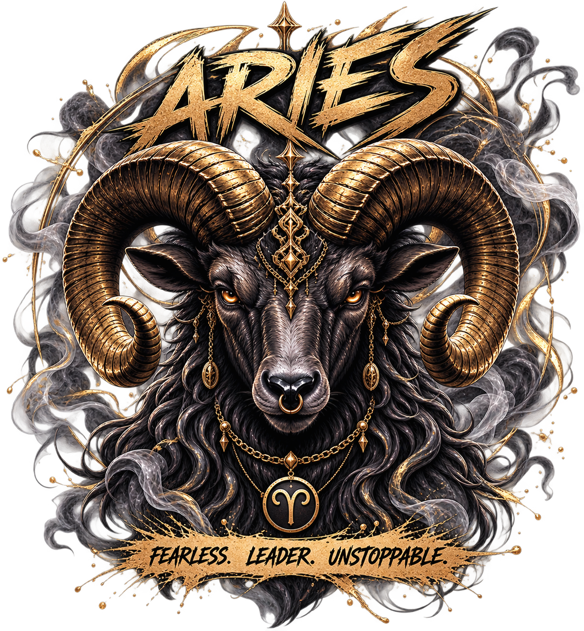 Aries Fearless zodiac ram artwork by SoulStone Co