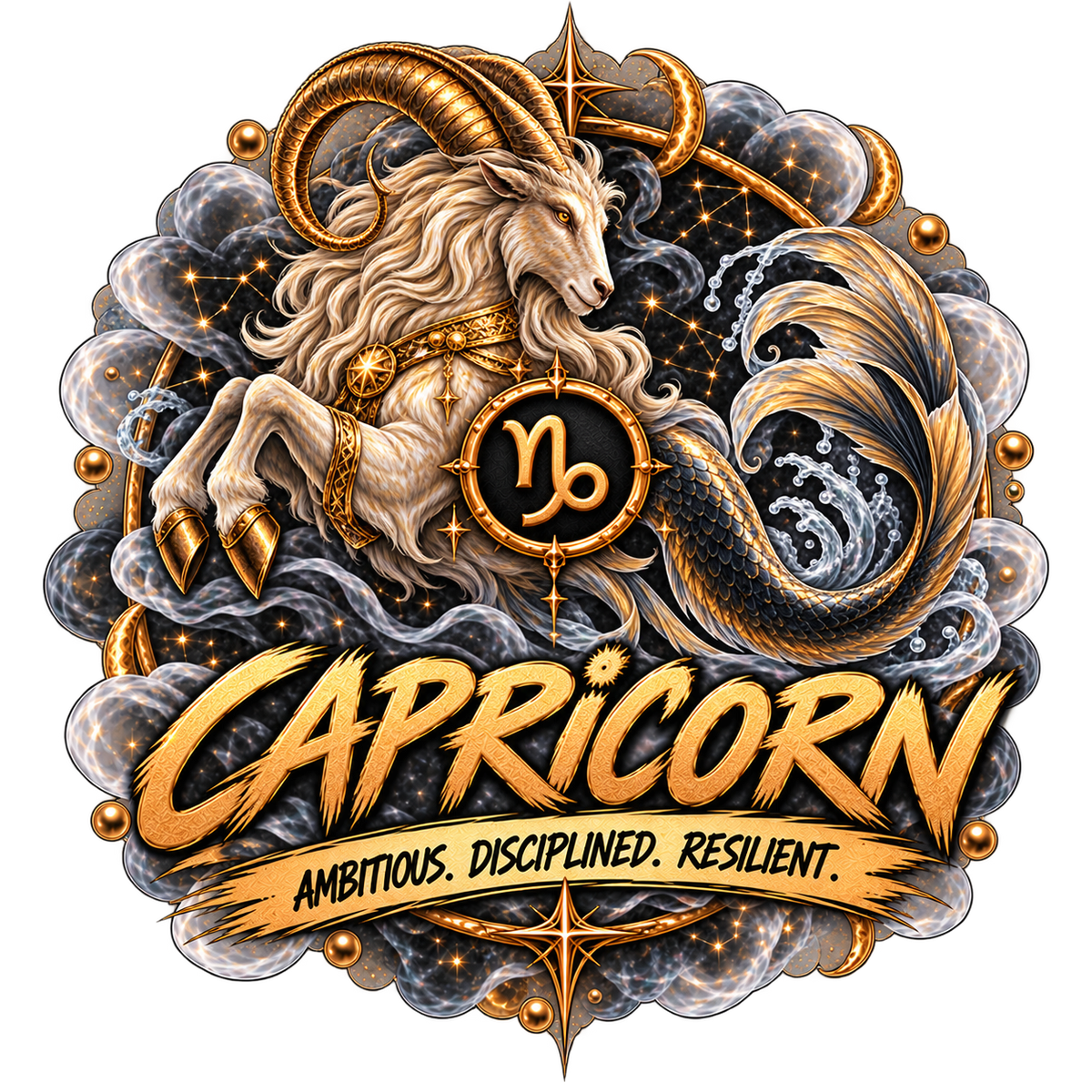SoulStone Capricorn zodiac artwork — Ambitious, Disciplined, Resilient