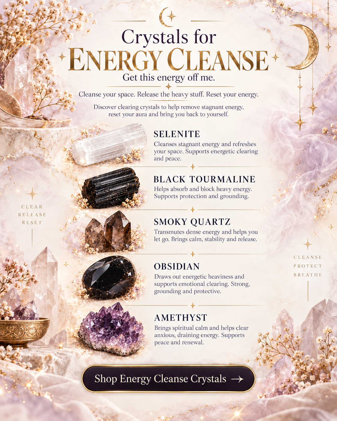 SoulStone Co. Crystals for Energy Cleanse guide