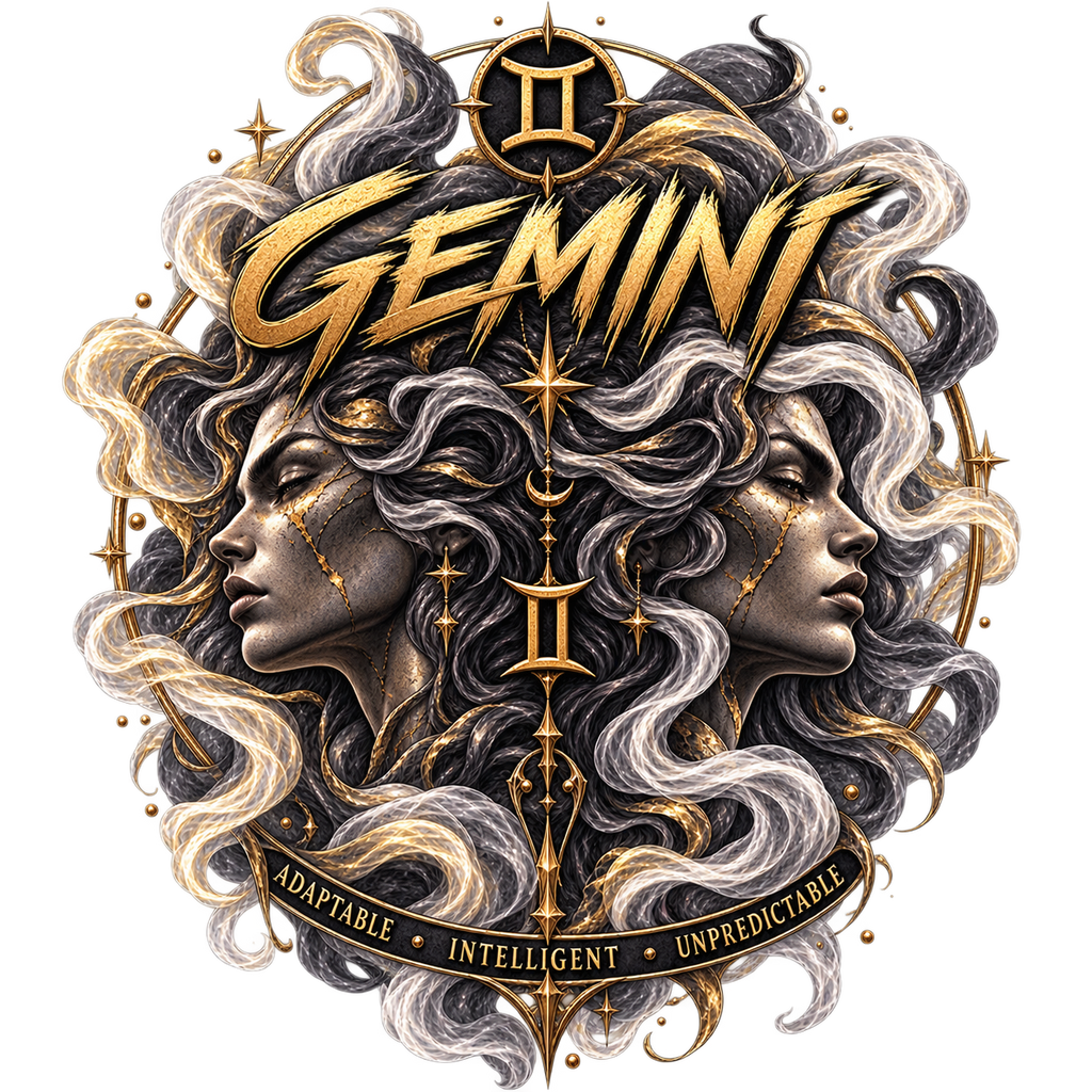 Gemini Celestial zodiac artwork by SoulStone Co