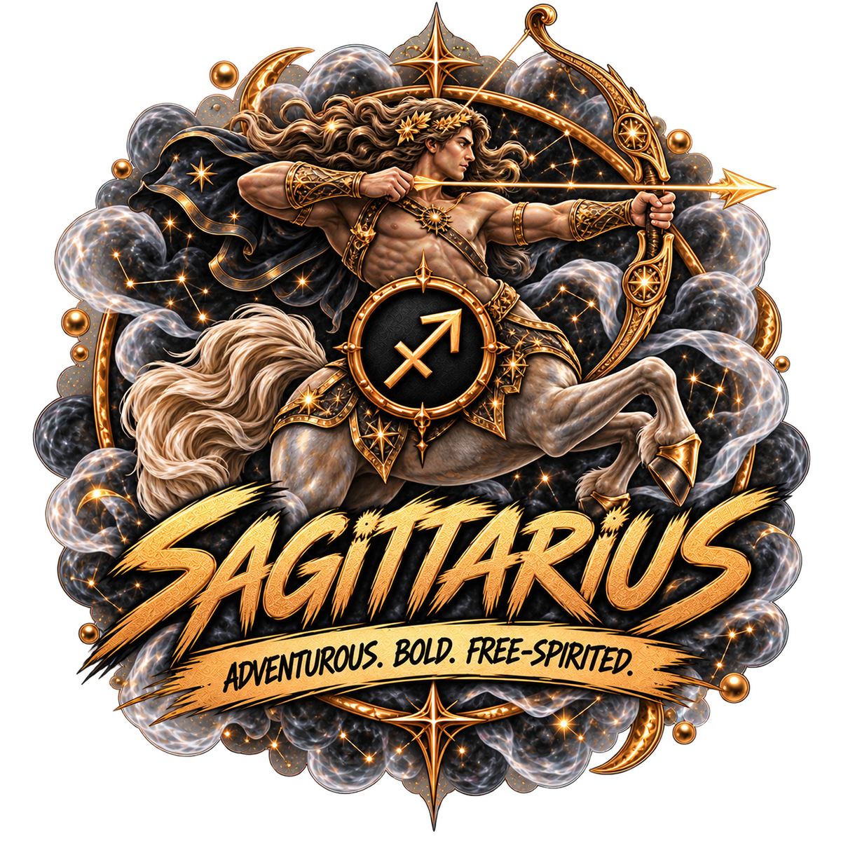 SoulStone Sagittarius zodiac artwork — Adventurous, Bold, Free-Spirited