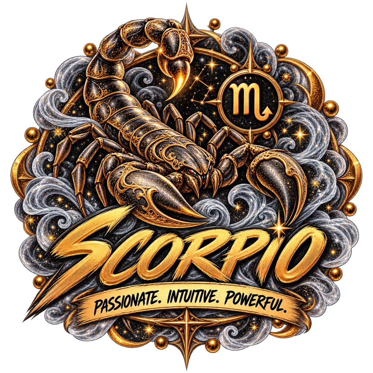 SoulStone Scorpio zodiac artwork — Passionate, Intuitive, Powerful